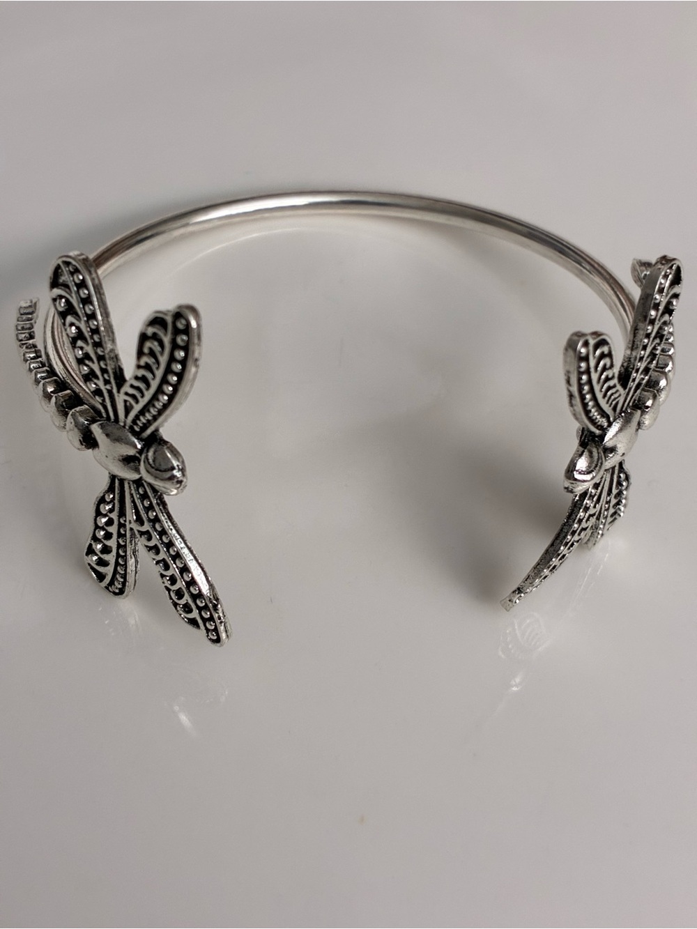 Silver Dragonfly Open Cuff Bracelet - Stylish Women's Jewelry